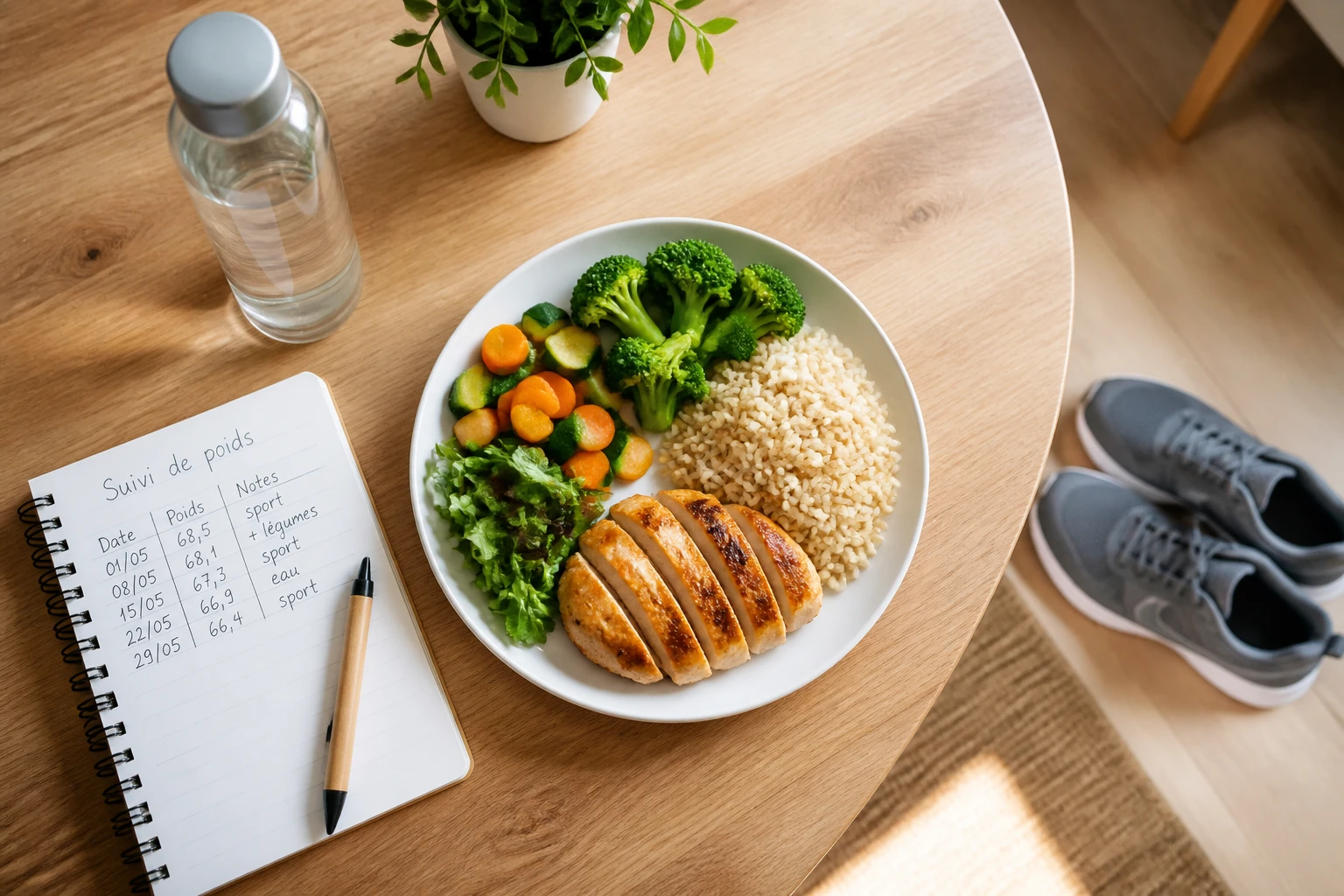 Journée type pour perdre 5 kg : le guide réaliste