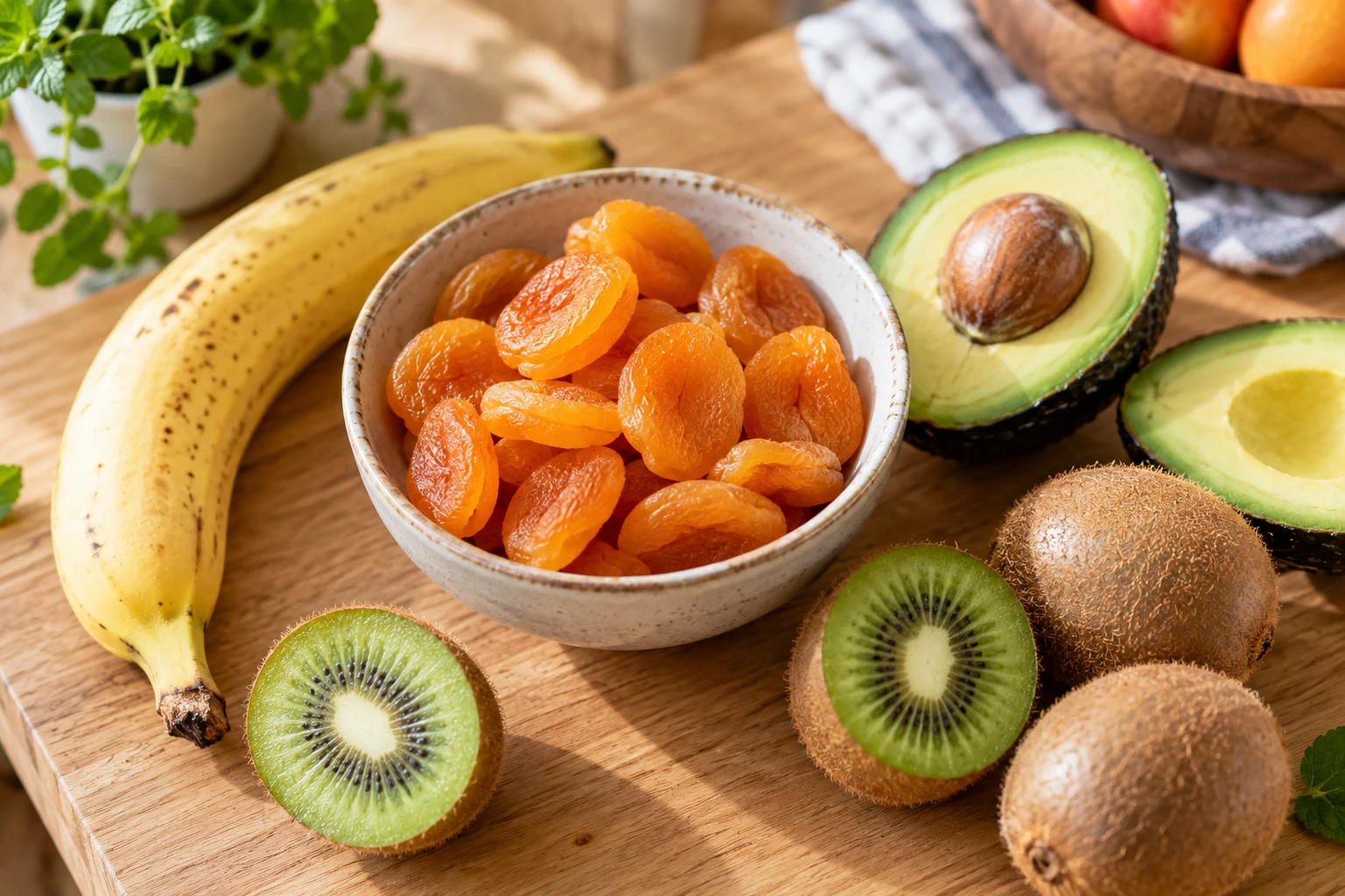 Fruit riche en potassium : le classement en mg par portion